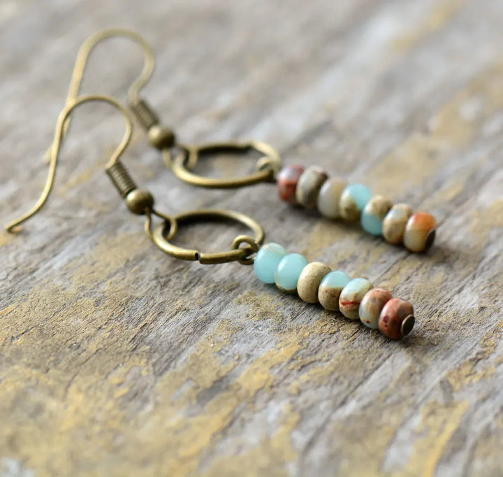 Natural Jasper Stone Earrings
