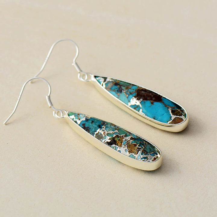 Turquoise Jasper Teardrop Earrings