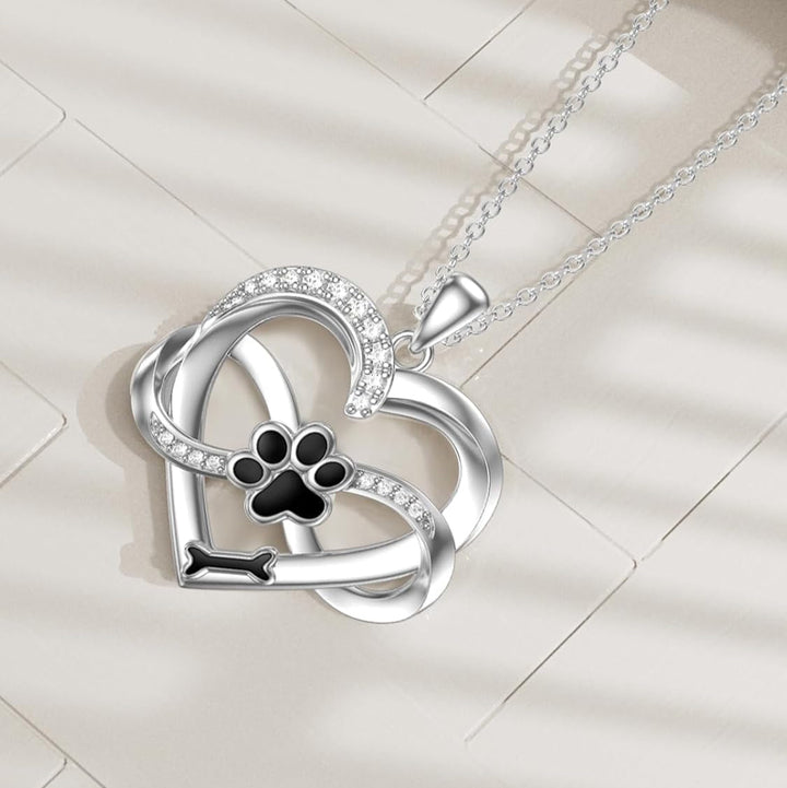 Infinity Heart & Paw Necklace