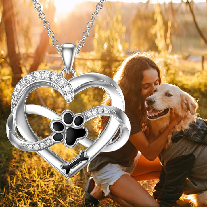 Infinity Heart & Paw Necklace