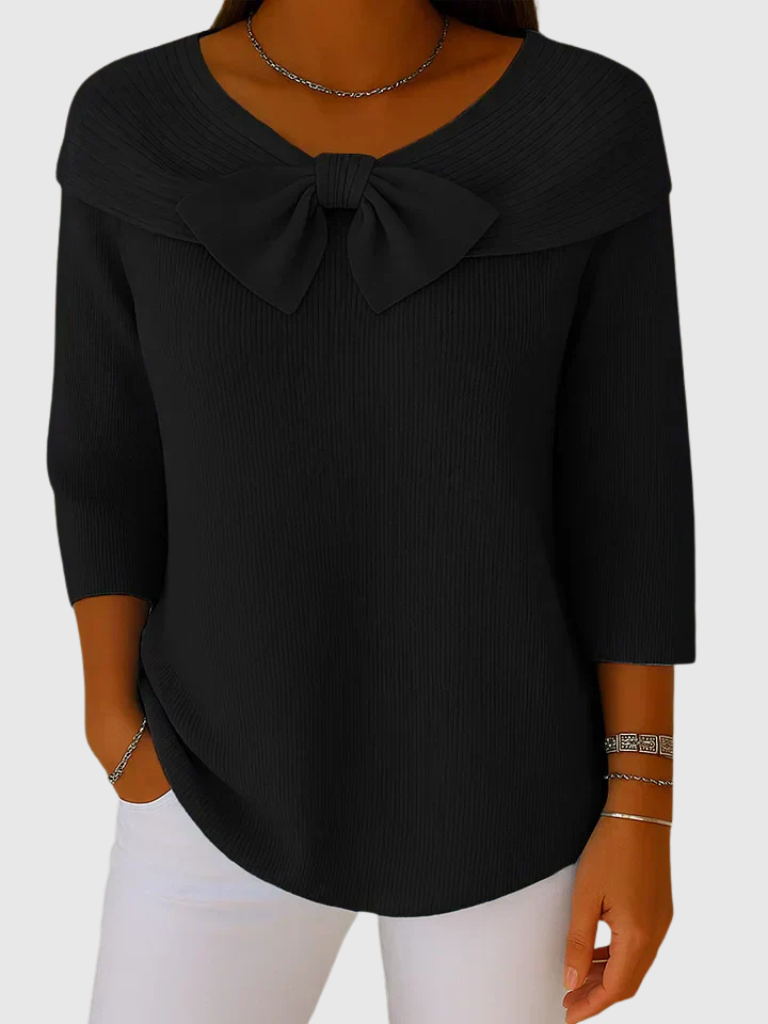 LORINE KNITTED BOW TOP