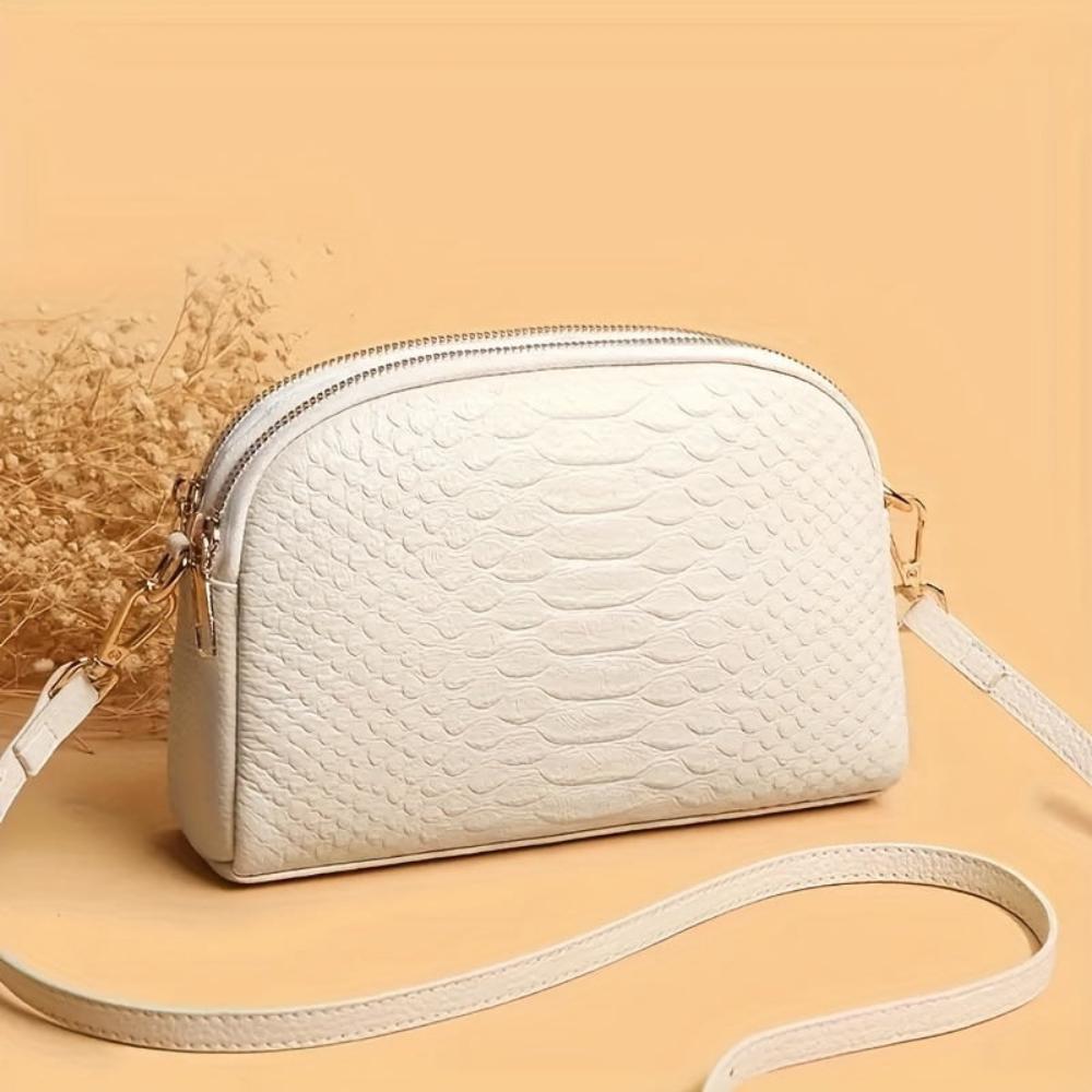 Cora | Stylish Mini Crossbody Bag in Crocodile-Patterned Faux Leather