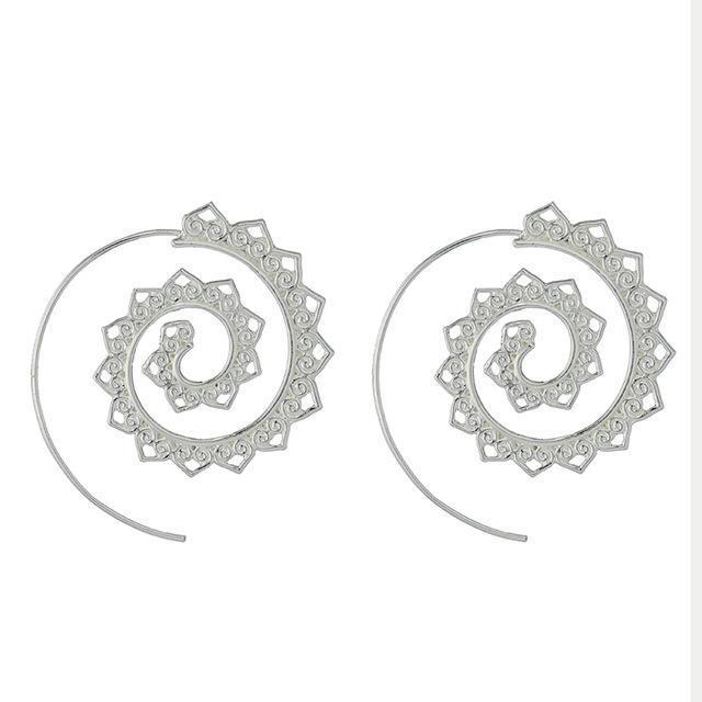 Gold & Silver Spiral Earrings